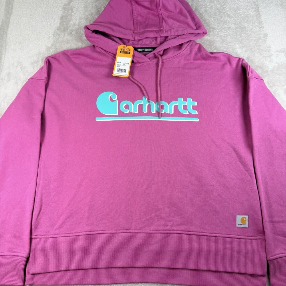 NWT Carhartt Womens Tencel Loose Fit Fall Graphic Hoodie Medium